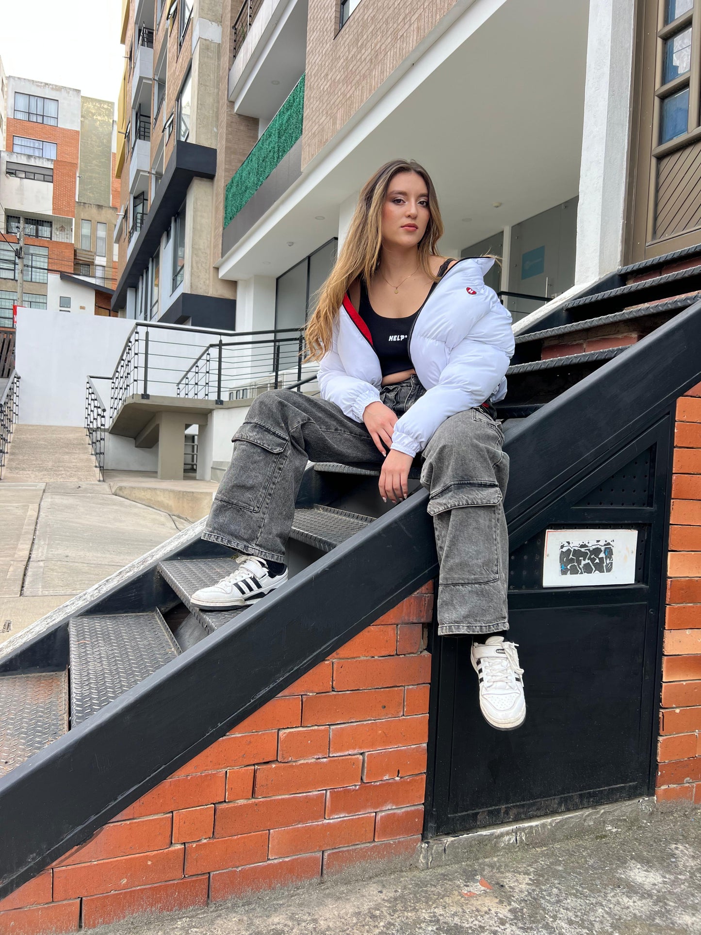 Chaqueta Puffer HELP ( Blanco ) Edición Corazón