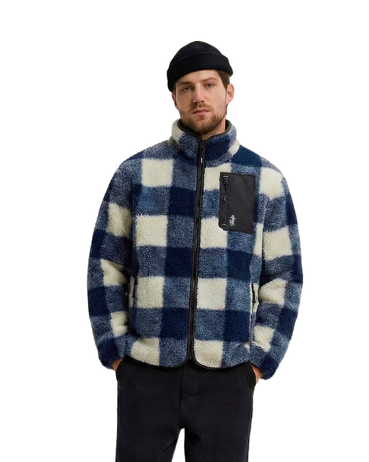 Chaqueta Polar Sierra unisex HELP ( Azul-Blanco )