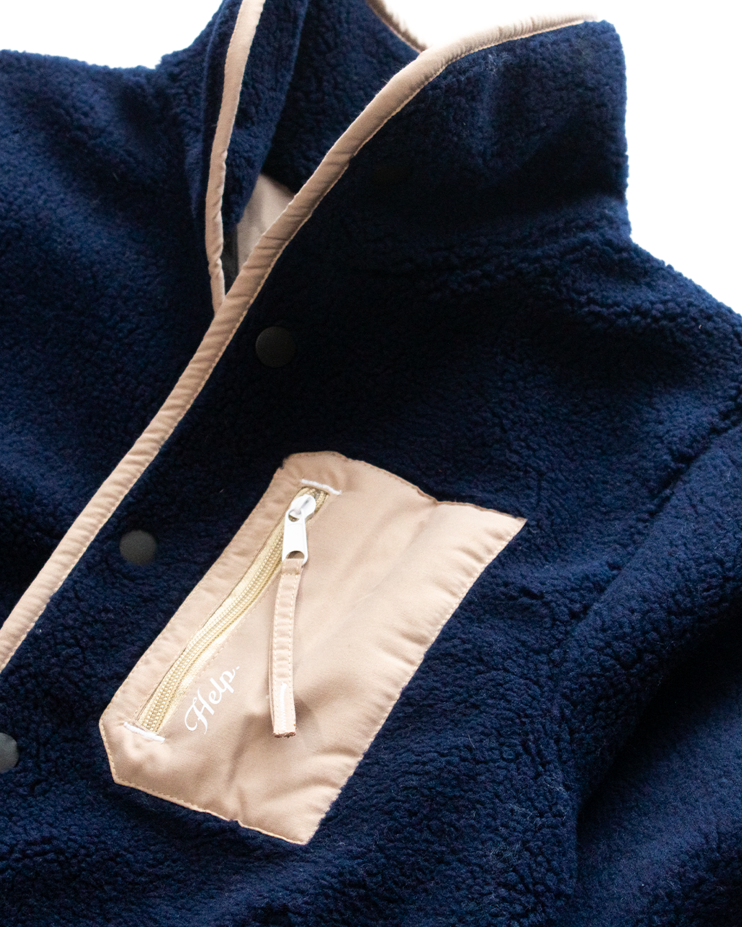 Chaqueta Polar HELP ( Azul-Beige ) UNISEX