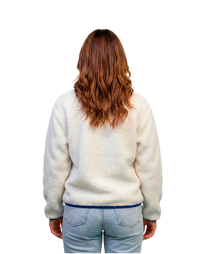 Chaqueta Polar Boxfit Mujer HELP ( Blanco-Azul )