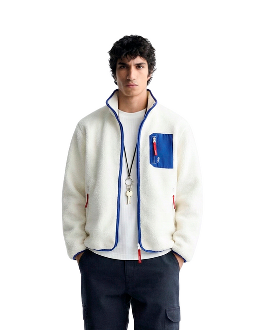 Chaqueta Polar HELP ( Blanco-Azul ) UNISEX