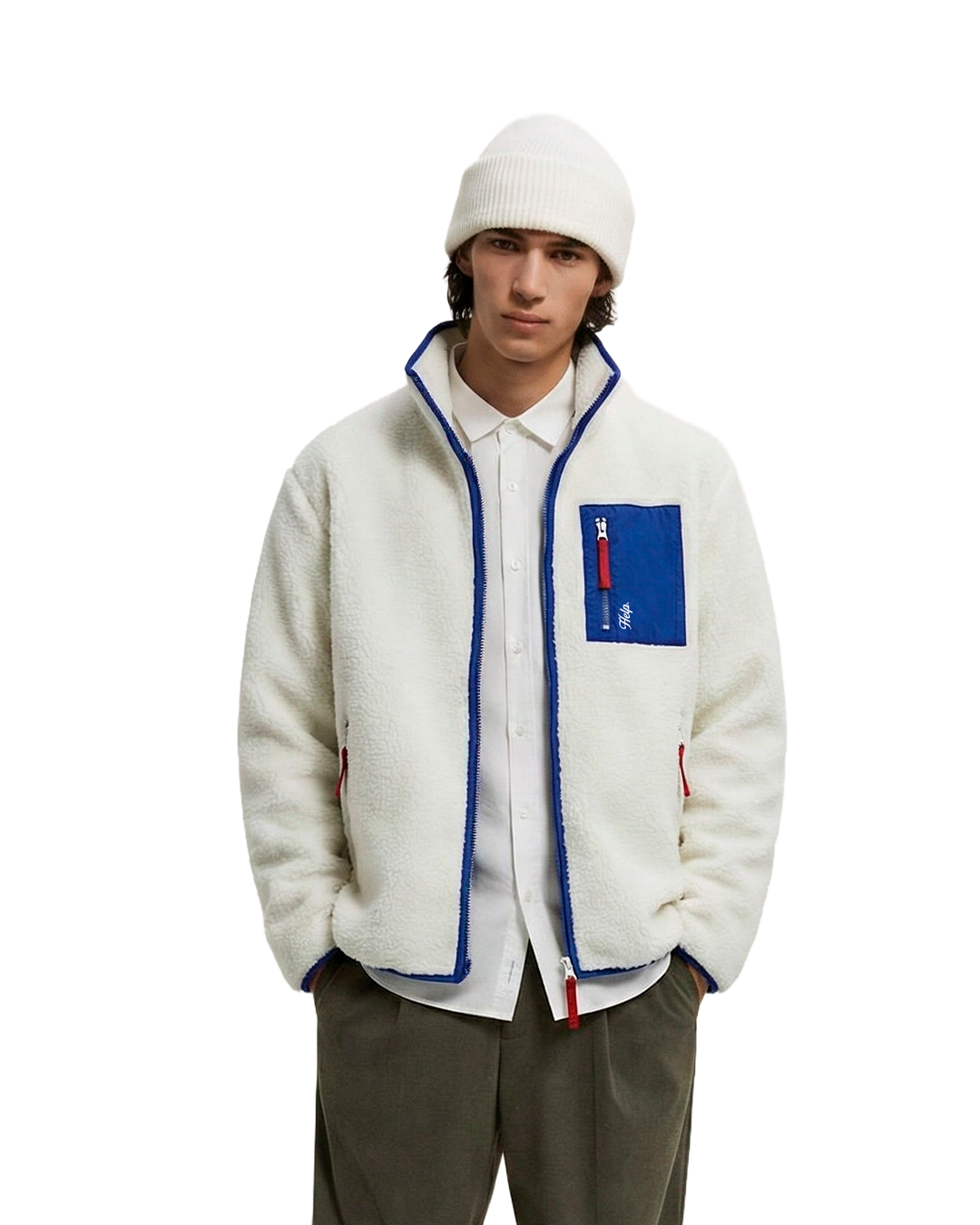 Chaqueta Polar HELP ( Blanco-Azul ) UNISEX