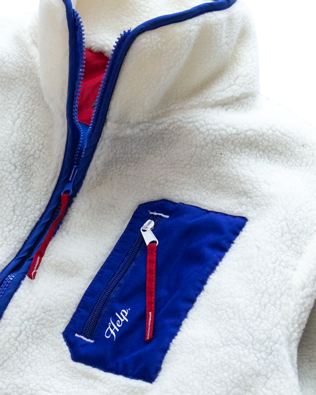 Chaqueta Polar Boxfit Mujer HELP ( Blanco-Azul )