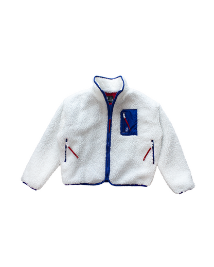 Chaqueta Polar Boxfit Mujer HELP ( Blanco-Azul )