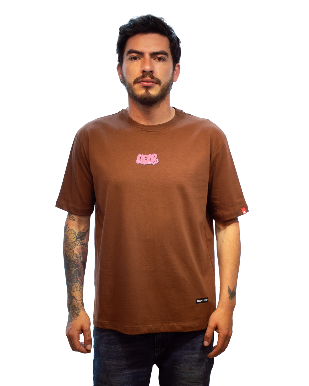 New Camiseta Box-Fit CLOUDS CHOCOLATE COFFEE