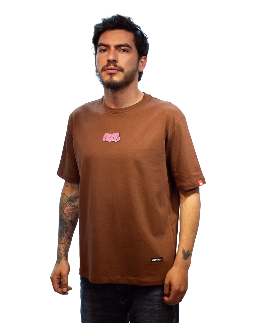 New Camiseta Box-Fit CLOUDS CHOCOLATE COFFEE