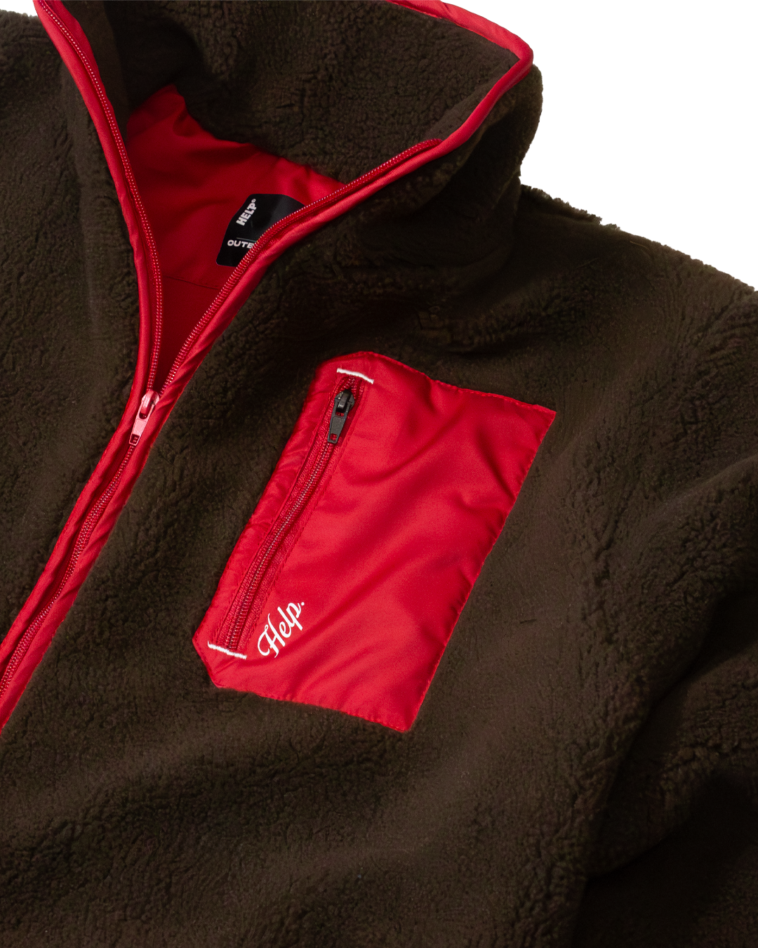 Chaqueta Polar Limited HELP ( Café Rojo )