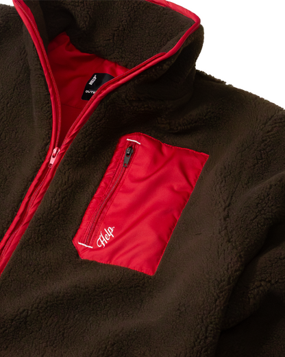 Chaqueta Polar Limited HELP ( Café Rojo )