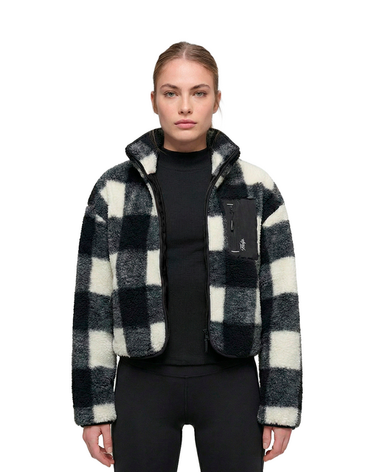 Chaqueta Polar Sierra Mujer HELP ( Cuadros Negro-Blanco )