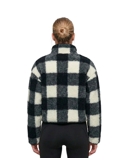 Chaqueta Polar Sierra Mujer HELP ( Cuadros Negro-Blanco )