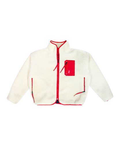 Chaqueta Polar Boxfit Mujer HELP ( Blanco-rojo )