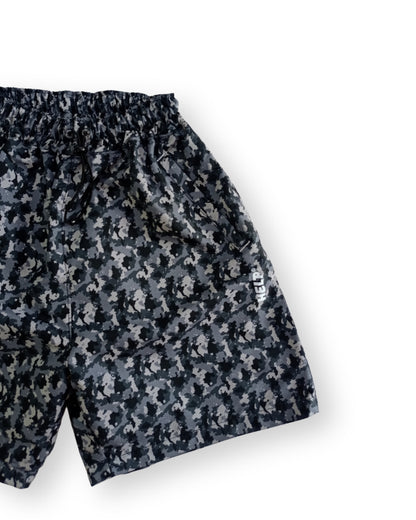 Pantaloneta Corta Deportiva Running HELP ( Gris Camuflado )