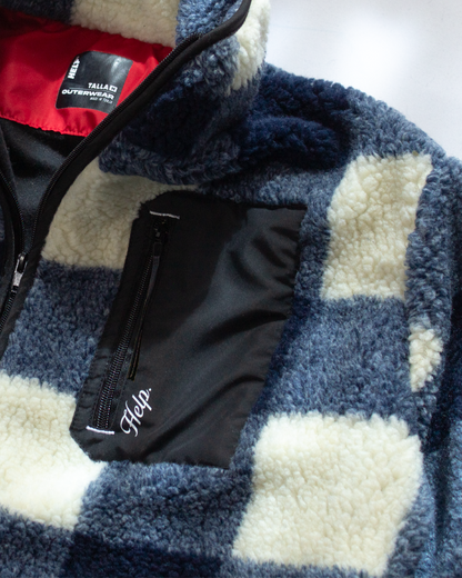 Chaqueta Polar Sierra Mujer HELP ( Cuadros Azul-Blanco )