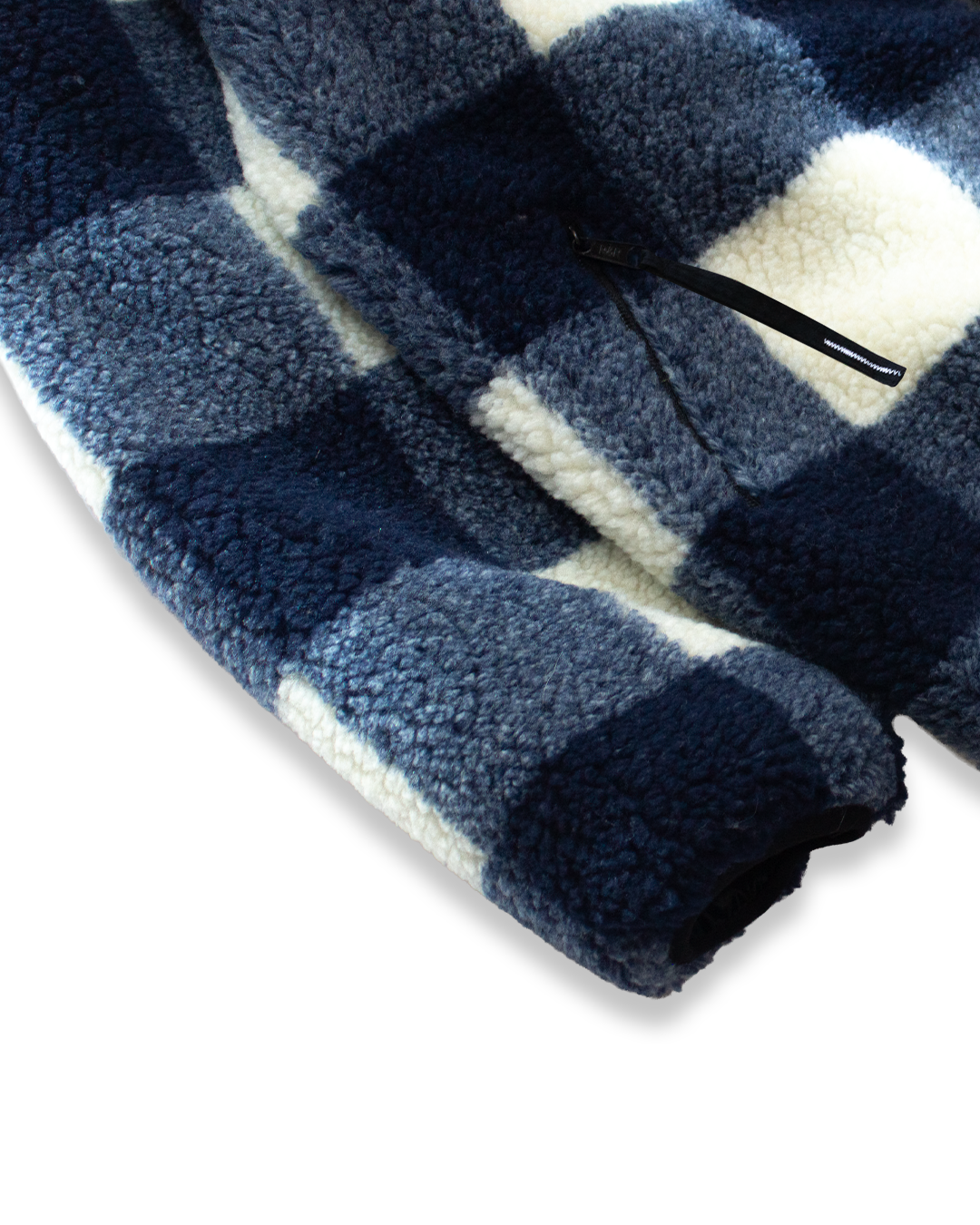 Chaqueta Polar Sierra Mujer HELP ( Cuadros Azul-Blanco )