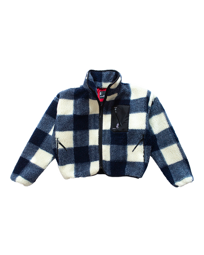 Chaqueta Polar Sierra Mujer HELP ( Cuadros Azul-Blanco )