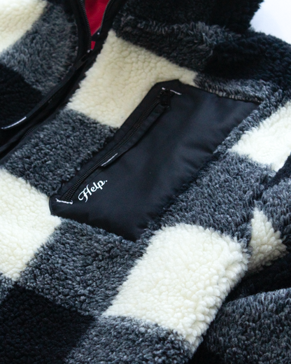 Chaqueta Polar Sierra unisex HELP ( Negro-Blanco )