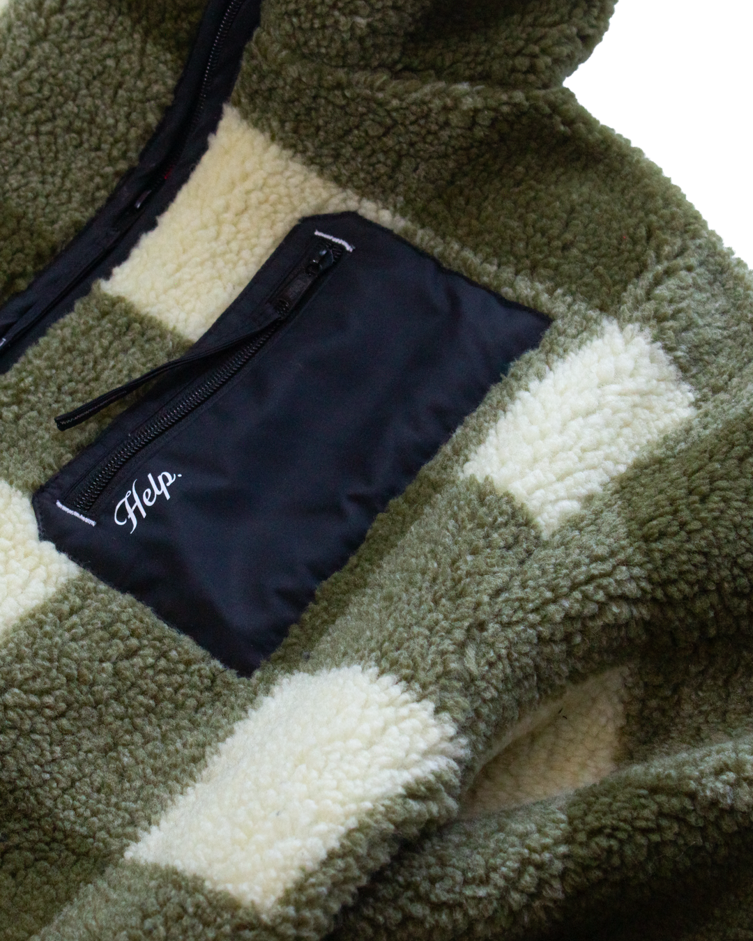 Chaqueta Polar Sierra unisex HELP ( Verde-Blanco )