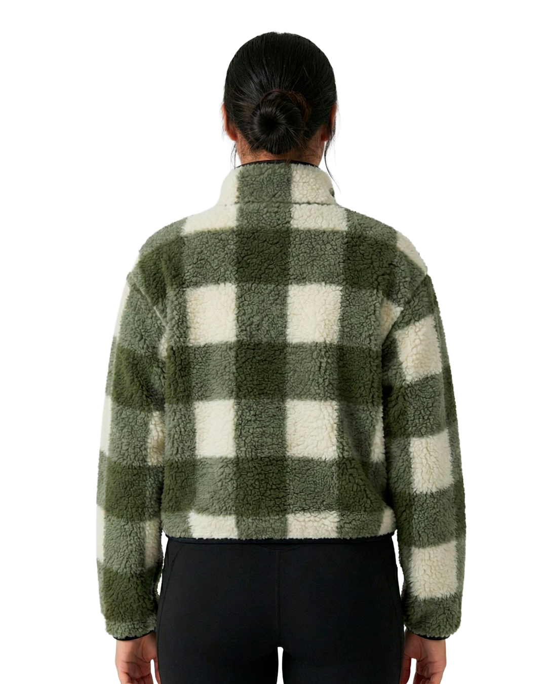 Chaqueta Polar Sierra Mujer HELP ( Cuadros Verde-Blanco )