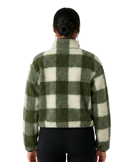 Chaqueta Polar Sierra Mujer HELP ( Cuadros Verde-Blanco )