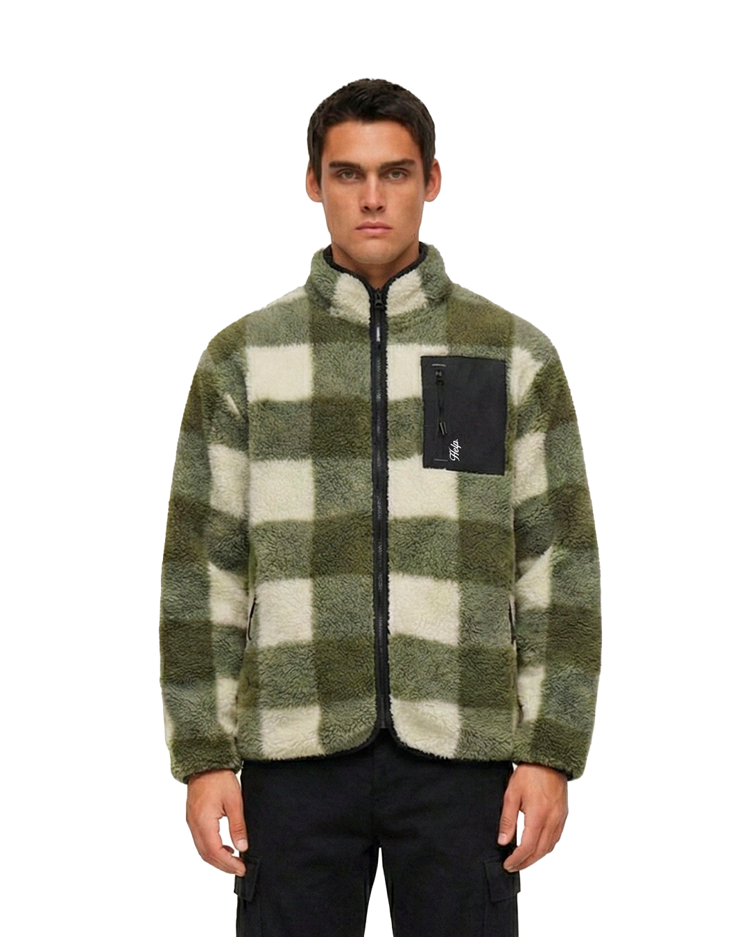 Chaqueta Polar Sierra unisex HELP ( Verde-Blanco )