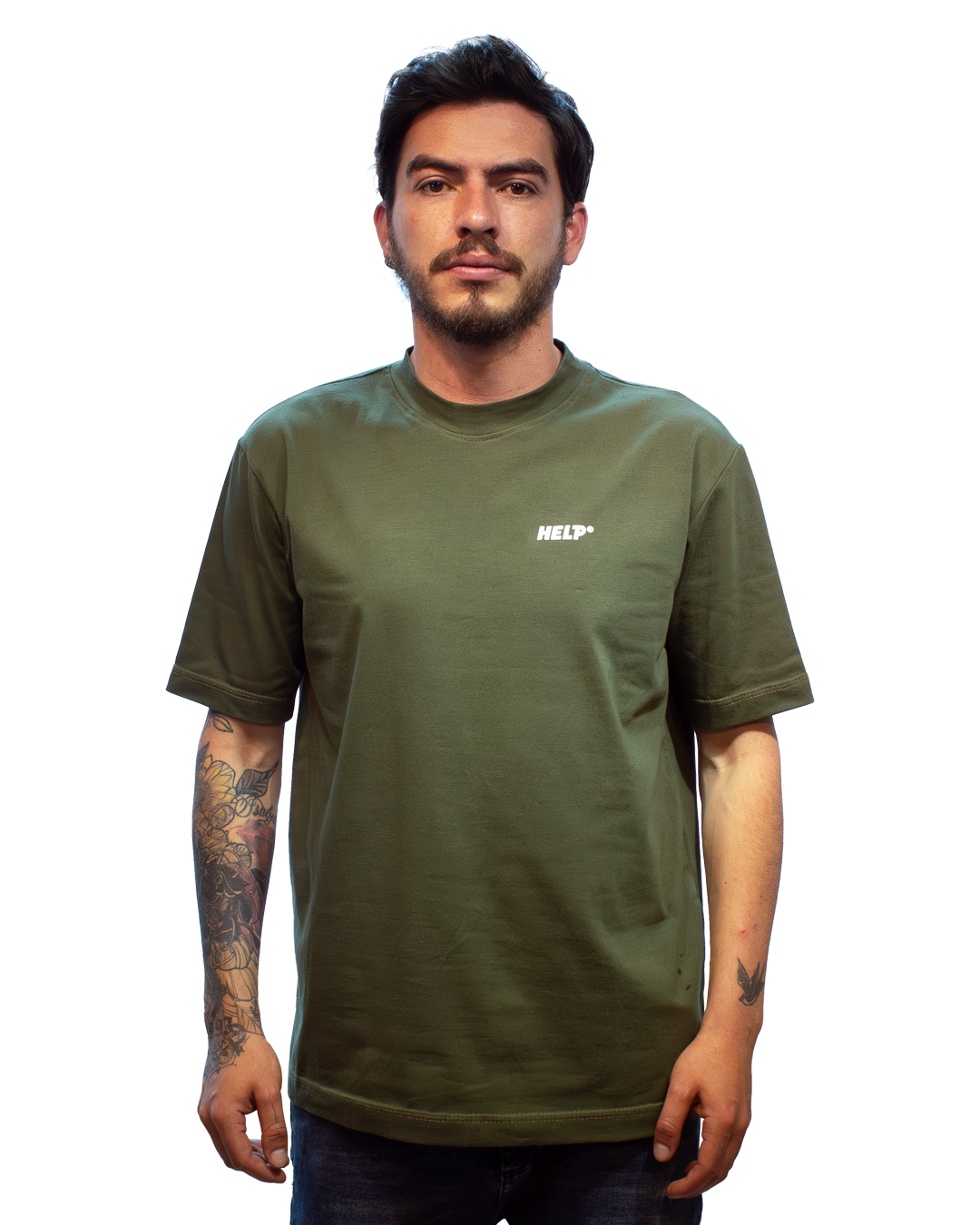 Camiseta Oversize HELP ( Verde Militar )